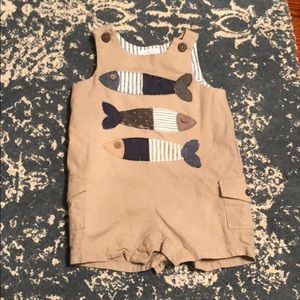 Mud pie onesie with embroidered fish